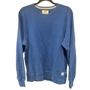 Fjallraven Greenland Sweatshirt 81519 Mens Large Blue Organic Cotton Pullover